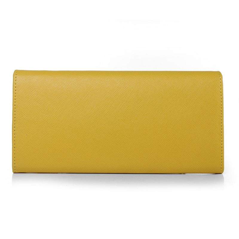Knockoff Prada Real Leather Wallet 1137 lemon yellow - Click Image to Close